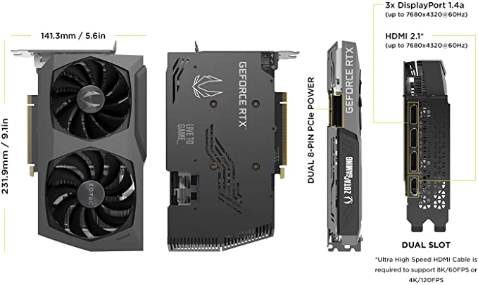 ZOTAC GAMING GeForce RTX 3070 Twin Edge OC 8GB GDDR6 256-bit
